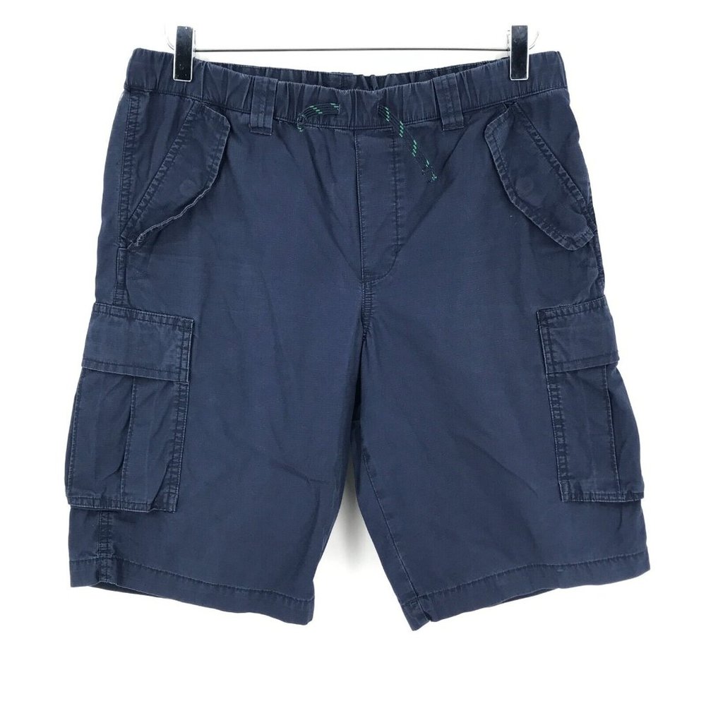 Ralph Lauren Ripstop Cargo Shorts Youth Boys 20 Blue Pony Pockets Elastic Hiking